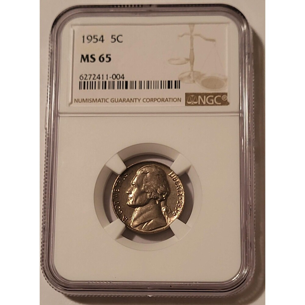 1954 Jefferson Nickel MS65 NGC Toning
